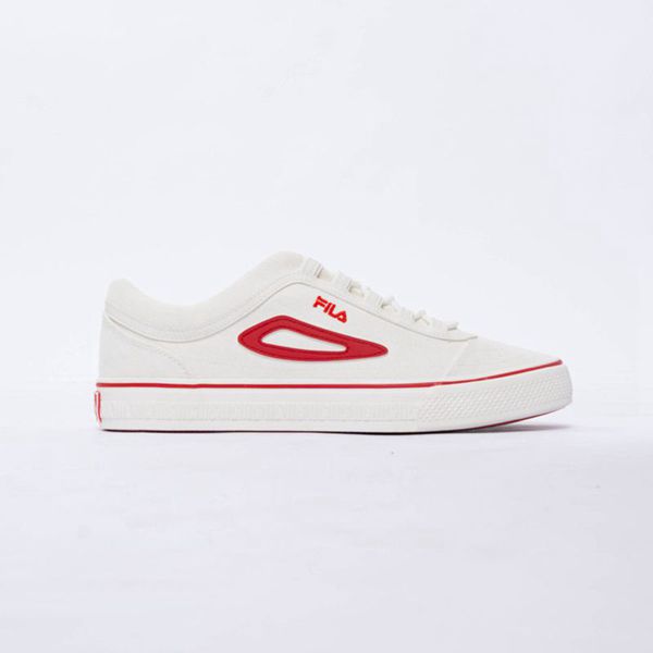 Tênis Fila Mulher Branco/Vermelhas - Fila Classic Border Canvas Portugal Online,WZJH-97632